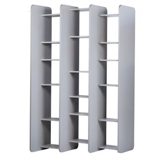 Bibliothèque L.141 Cm Style Paravent Gris 18 Tablettes – Avalon 8907