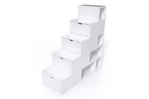 Escalier Cube De Rangement Hauteur 125 Cm  Blanc