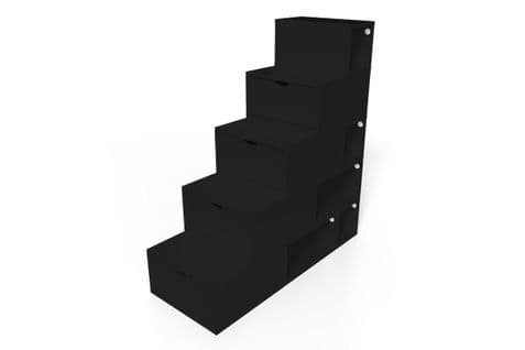 Escalier Cube De Rangement Hauteur 125 Cm  Noir