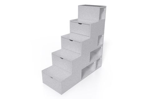 Escalier Cube De Rangement Hauteur 125 Cm  Gris Aluminium
