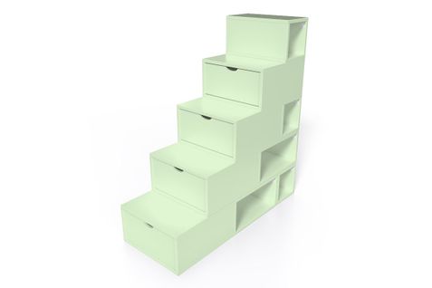 Escalier Cube De Rangement Hauteur 125 Cm  Vert Pastel