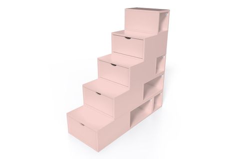 Escalier Cube De Rangement Hauteur 125 Cm  Rose Pastel