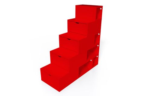 Escalier Cube De Rangement Hauteur 125 Cm  Rouge
