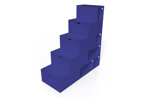 Escalier Cube De Rangement Hauteur 125 Cm  Bleu Foncé