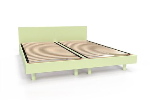 Lit Twin Bois Massif, Couleur: Vert Pastel, Dimensions: 80x190