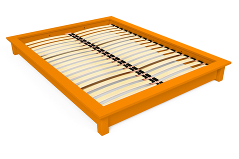 Lit Futon Solido Bois Massif - 2 Places, Couleur: Orange, Dimensions: 160x200