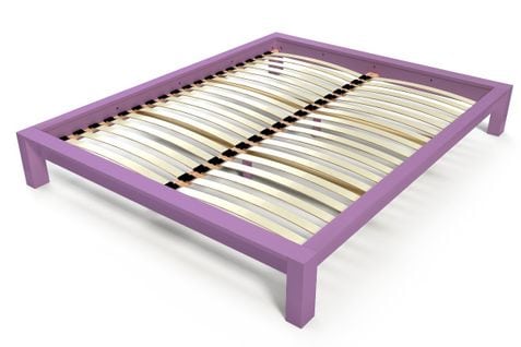 Lit King 2 Places Bois, Couleur: Lilas, Dimensions: 160x200