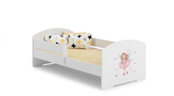 Lit Enfant Sam 140x70 Cm Fée Rose Avec Matelas