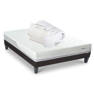 Pack Everbed 160x200 Cm Matelas Mousse + Sommier Bois + Accessoires