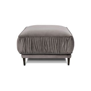 Pouf Taille S Fiorenzo Velours Gris Clair