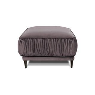 Pouf Taille S Fiorenzo Velours Gris Foncé