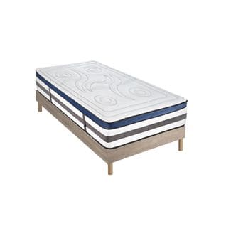 Ensemble Matelas Quintessence Mémoire De Forme - 30 cm + Sommier Kit Bois - 90 X190 Cm