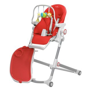 Hugo Chaise Haute Pliable Et Inclinable + Arche De Jeux    Rouge