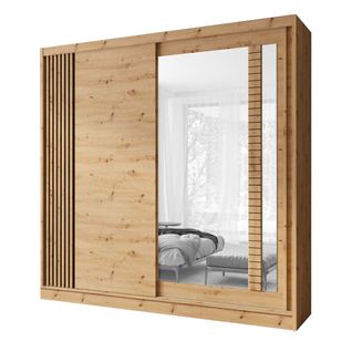 Artiz Armoire Garde-robe 2 Portes Coulissantes Avec Miroir 200x215 Cm