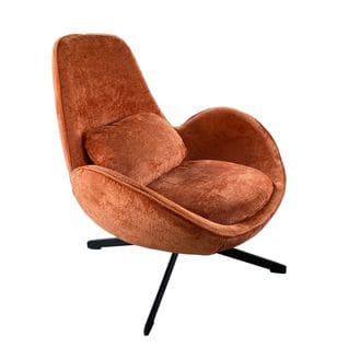 Space - Fauteuil Rotatif En Velours Orange