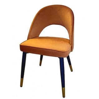 Ardec - Chaise De Salle A Manger En Velours Orange