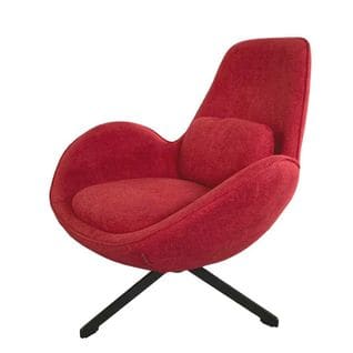 Space - Fauteuil Rotatif Tissu Rouge