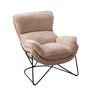 Easy - Fauteuil En Velours Beige