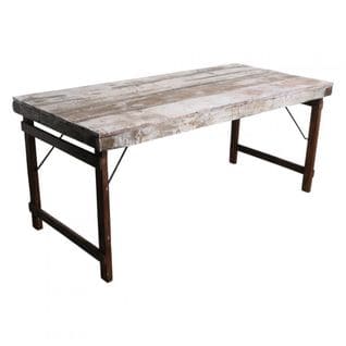 Vintage- Table Pliante Bois Blanc