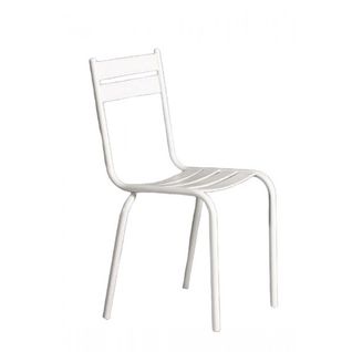 Prity - Chaise En Métal Laqué Blanc