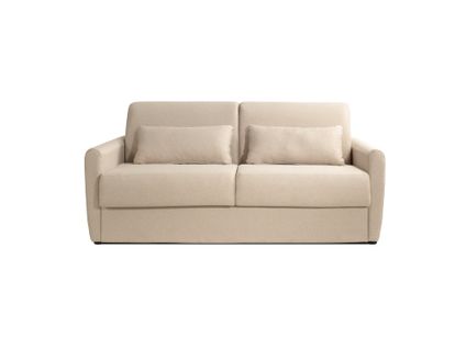 Canapé Droit Convertible 3 Places Ari En Tissu Beige