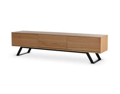 Zapallar - Meuble Tv - Bois Et Noir - 206 Cm