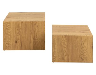 Pueblo - Lot De Deux Tables Basses - Effet Bois - 58 Et 50 Cm