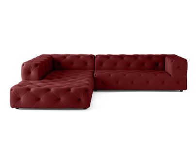 Gallata - Canapé Chesterfield D'angle Gauche - 5 Places - En Velours