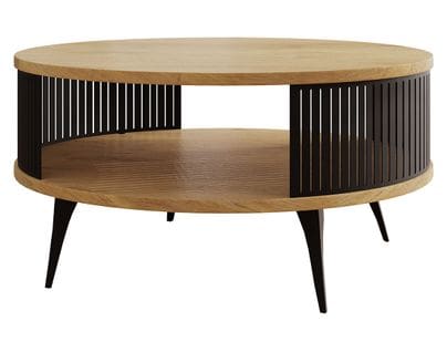 Forini - Table Basse - Chêne Clair Et Noir - 75 Cm