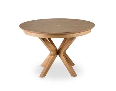 Virtuoso - Table à Manger Ronde Extensible - Bois - 120 à 214 Cm