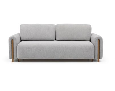 Canapé Droit Convertible 3 Places Glendale En Tissu Bouclette Gris