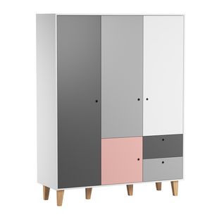 Armoire 3 Portes Concept - Rose