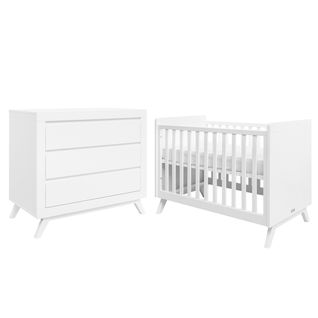 Lit Bébé 60x120 Et Commode à Langer Anne - Blanc