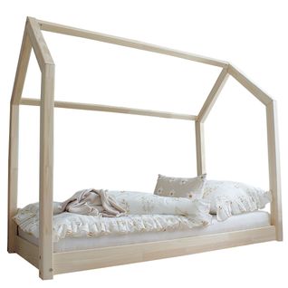 Lit Cabane 90x200 Sommier Inclus Pieds 1 Cm Rachel - Bois