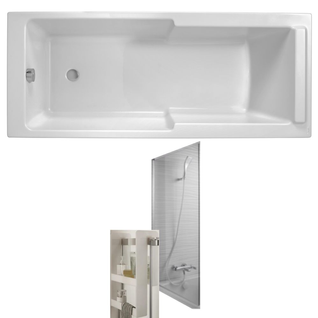 Baignoire Bain Douche Jacob Delafon Struktura + Pare Bain + Étagère 170 X 70