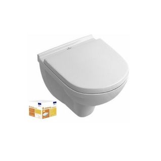 Pack Wc Suspendu Compact Sans Bride O Novo + Abattant + Plaque Blanche