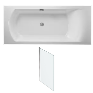 Pack Baignoire Droite 180 X 80 Jacob Delafon Ove + Pare Bain Chromé