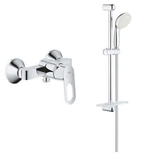 Grohe - Mitigeur Douche Avec Douchette Monocommande Bauloop Avec Barre De Douche Et Porte Savon Tem