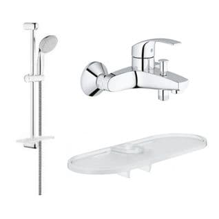 Grohe - Mitigeur Eurosmart Avec Douchette + Barre De Douche + Porte Savon Tempesta