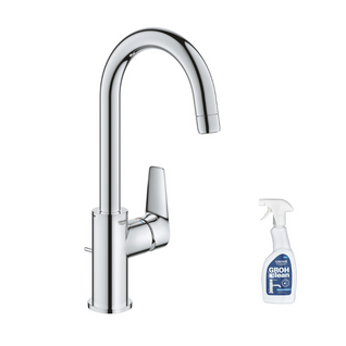 Mitigeur Lavabo Grohe Quickfix Start Edge Avec Tirette Et Vidage Taille L + Nettoyant Grohclean