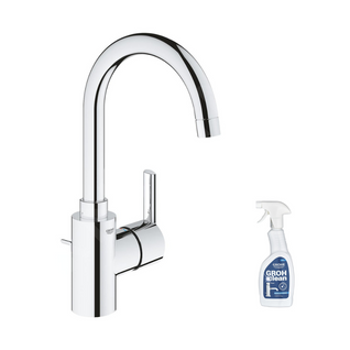 Mitigeur Lavabo Grohe Quickfix Feel Avec Tirette Et Vidage Taille L + Nettoyant Grohclean