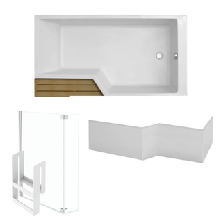 Pack Baignoire Bain Douche Antidérapante 150 X 80 Jacob Delafon Neo Blanc Mat - V.droite + Pare Bai