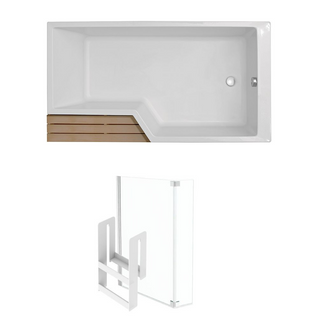 Pack Baignoire Bain Douche Antidérapante 150 X 80 Jacob Delafon Neo Blanc Mat - V.droite + Pare Bai