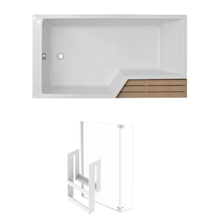 Pack Baignoire Bain Douche Antidérapante 180 X 90 Jacob Delafon Neo Blanc Mat - V.gauche + Pare Bai