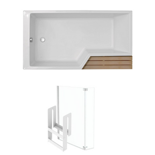 Pack Baignoire Bain Douche Antidérapante 170 X 90 Jacob Delafon Neo Blanc Mat - V.gauche + Pare Bai