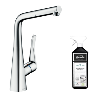 Robinet De Cuisine Avec Douchette Hansgrohe Metris M71 320 Chromé + Nettoyant Briochin