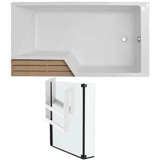 Pack Baignoire Bain Douche Antidérapante 160 X 90 Jacob Delafon Neo Blanc Mat - V.droite + Pare Bai