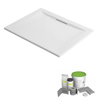 Pack Receveur De Douche 150 X 80 Jacob Delafon Flight Pure Rectangle Blanc + Kit D'étanchéité Wedi