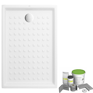 Pack Receveur De Douche 120 X 90 Villeroy Et Boch O Novo Rectangle Blanc + Kit D'étanchéité Wedi