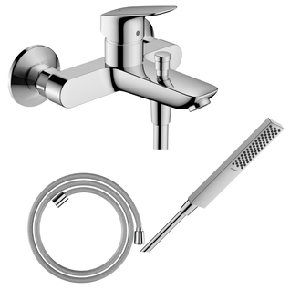 Pack Mitigeur Bain Douche Mécanique Hansgrohe Logis + Flexible Designflex + Pommeau